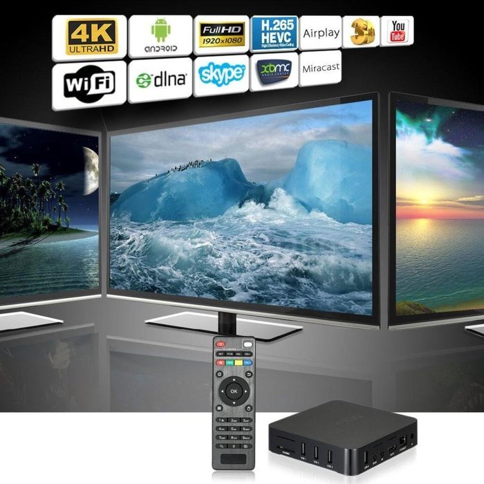 Coper MXQ PLUS Amlogic S905 Quadcore Android5.1 KODI XBMC 4K 3D Wifi Smart TV Box N8
