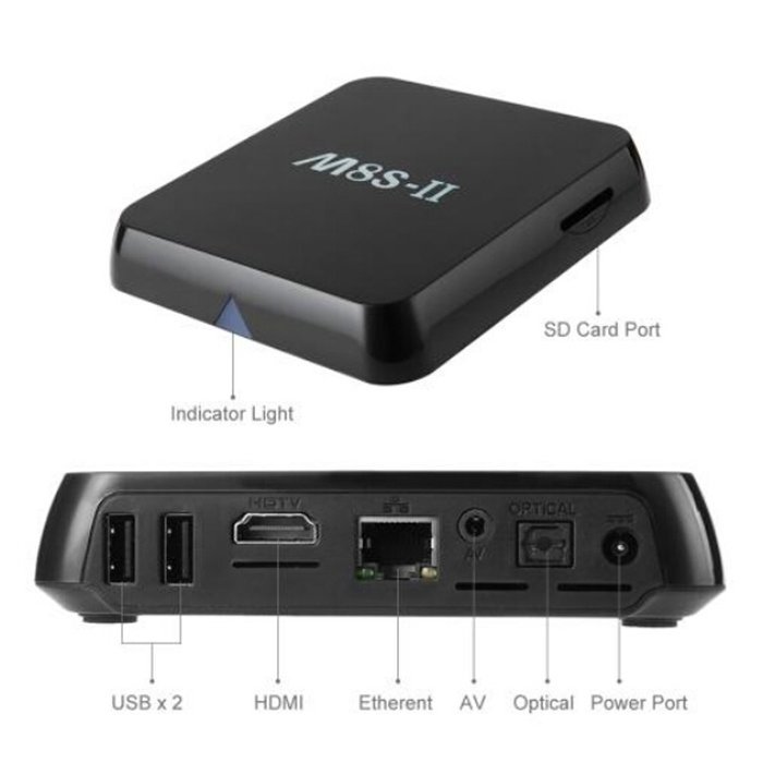 M8S-II Smart Android5.1 TV Box Amlogic S905 Quad Core 64-bit 2GB / 8GB KODI UHD 4K*2K60fps HDMI DOLBY TrueHD &... N6