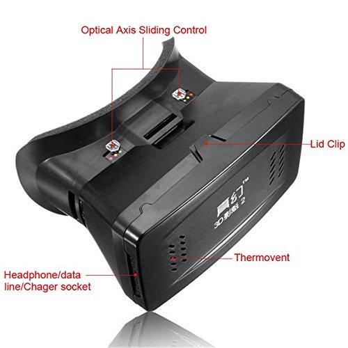 BephaMart RITECH II Head Mount 3D Version Virtual Reality Glasses Google Movies Games for 3.5 to 6 Inch Smartphone N5