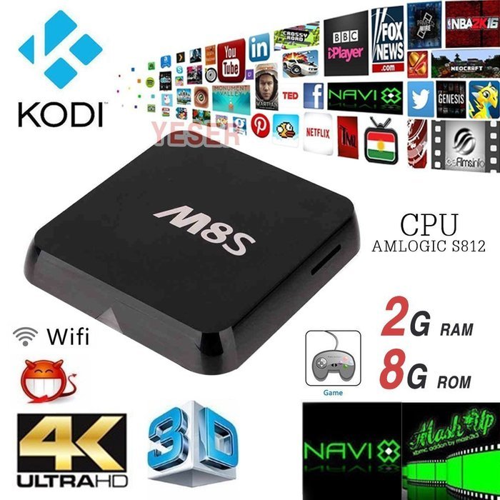 YESER M8S Amlogic S812 Android TV Box Quad Core 2G/8G Bluetooth TV BOX Set Top Box with Fully Loaded Dual Wifi...