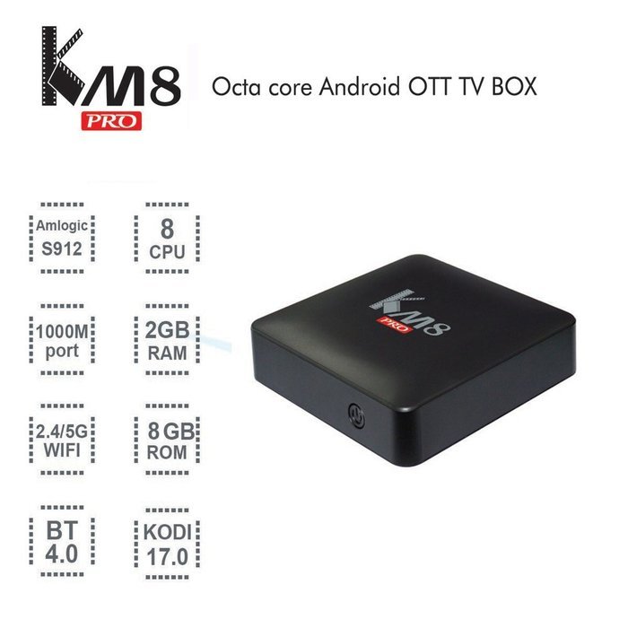 Edal KM8 PRO Amlogic S912 OTT TV Box Octa Core Android 6.0 KODI 17.0 2G 8G Streaming Media Player N2