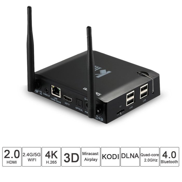 Koolertron KIII Amlogic S905 Android 5.1 TV Box Quad-Core 2G/16G PC 2.4/5G Dual WiFi DLNA XBMC UHD 4K 3D Kodi... N5