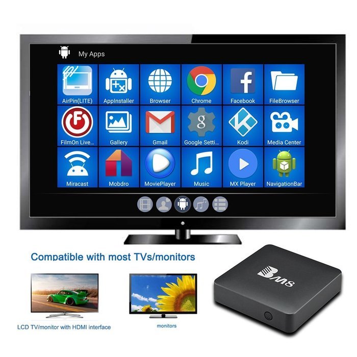 Docooler BM8 Smart Android TV Box Amlogic S905X 2GB / 32GB Android 6.0 Quad Core 64bit KODI17.0 XBMC VP9 UHD 4K2K60fps... N4