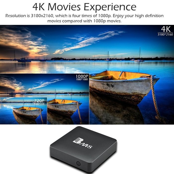 Docooler BM8 Smart Android TV Box Amlogic S905X 2GB / 32GB Android 6.0 Quad Core 64bit KODI17.0 XBMC VP9 UHD 4K2K60fps... N7