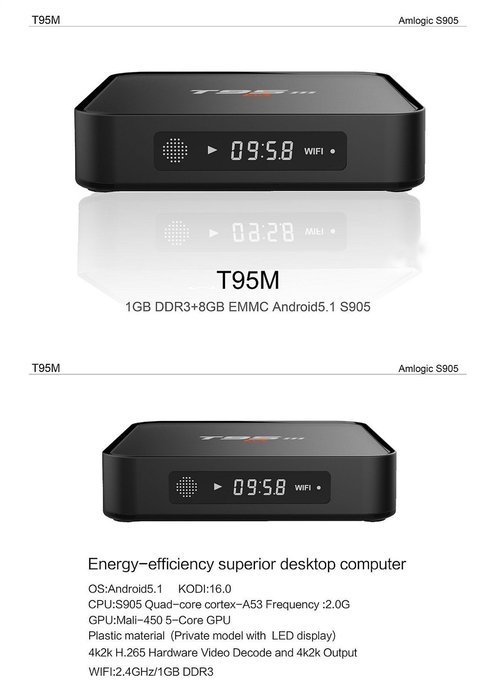 [Latest Version] HONGYU T95M 4K 1G/8G Android 5.1 Lollipop Smart TV Box Amlogic S905 Kodi 16.0 XBMC Full Loaded... N6