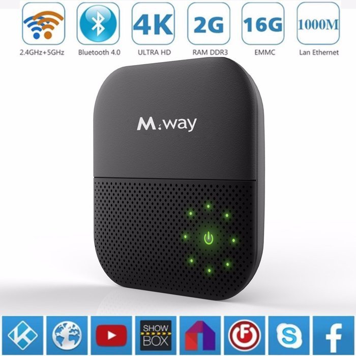 Smart TV Box, M.Way Amlogic S912 Android 6.0 TV Box 2.4G 5G Bluetooth 4.0 HD Octa-core 2GB+16GB Dual WiFi 3d 4k... N8