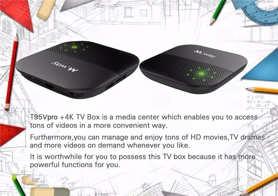 Smart TV Box, M.Way Amlogic S912 Android 6.0 TV Box 2.4G 5G Bluetooth 4.0 HD Octa-core 2GB+16GB Dual WiFi 3d 4k... N11