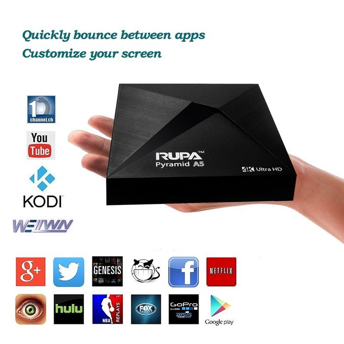 RUPA A5 Android TV Box Amlogic S905 Quad Core 1G/8G HD 4K Original TV Box Mini PC Streaming Media Player with... N2