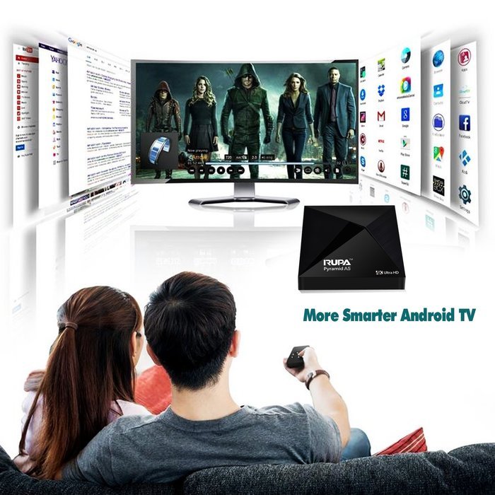 RUPA A5 Android TV Box Amlogic S905 Quad Core 1G/8G HD 4K Original TV Box Mini PC Streaming Media Player with... N3