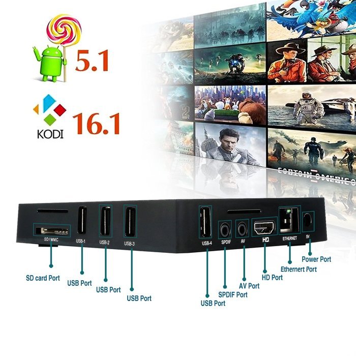 RUPA A5 Android TV Box Amlogic S905 Quad Core 1G/8G HD 4K Original TV Box Mini PC Streaming Media Player with... N4