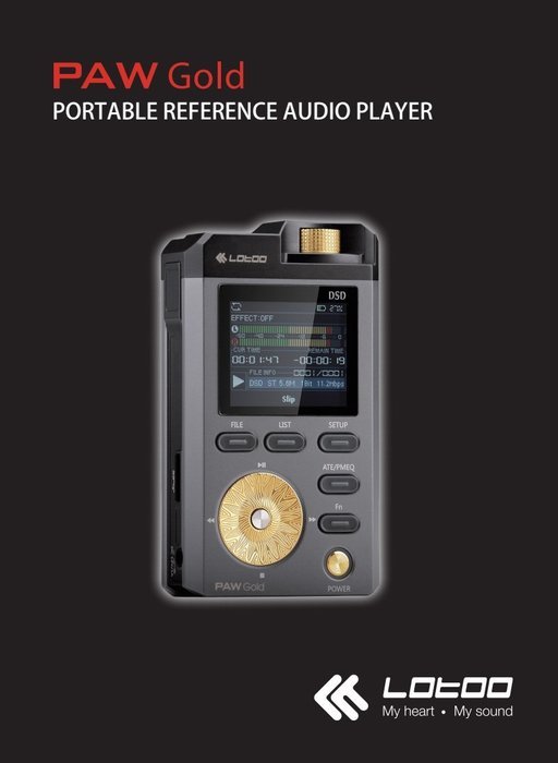 LOTOO PAW Gold Portable Reference Class High Resolution Audio Player with 24K Gold Plated Control Buttons and...
