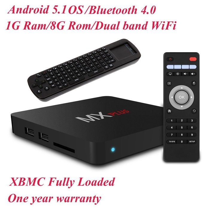 RiSheng MX plus Streaming Media Player Amlogic S905 64Bit Quad Core 1GB/8GB 4K UHD WiFi/Ethernet Access Customized...