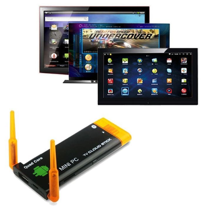GBSELL Quad Core RK3188 Dual Antenna Bluetooth Android 4.4 Dongle Mini PC TV BK