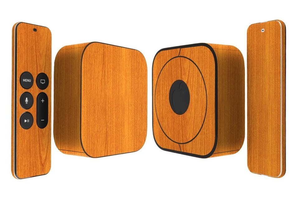 Skinomi TechSkin - Apple TV 2015 (4th Gen) Light Wood Full Body Skin / Front & Back Wrap Clear Film / Ultra HD...