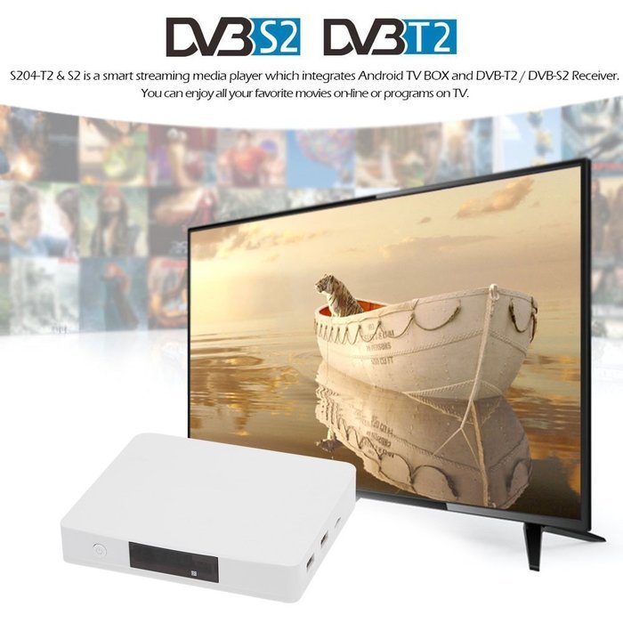 Docooler&reg; S204-T2 & S2 Android TV Box + DVB T2 S2 Android 4.2.2 Quad-core Support DVB-T2 DVB-S2 1G / 8G H.265... N3
