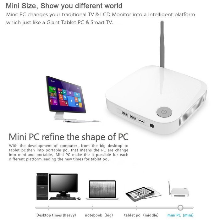 PiPO X6S Windows 10 Smart TV Box Intel Cherry Trail Z8300 4GB / 64GB 1080P HDMI 300M Wireless Router Mini PC 802.11ac... N8