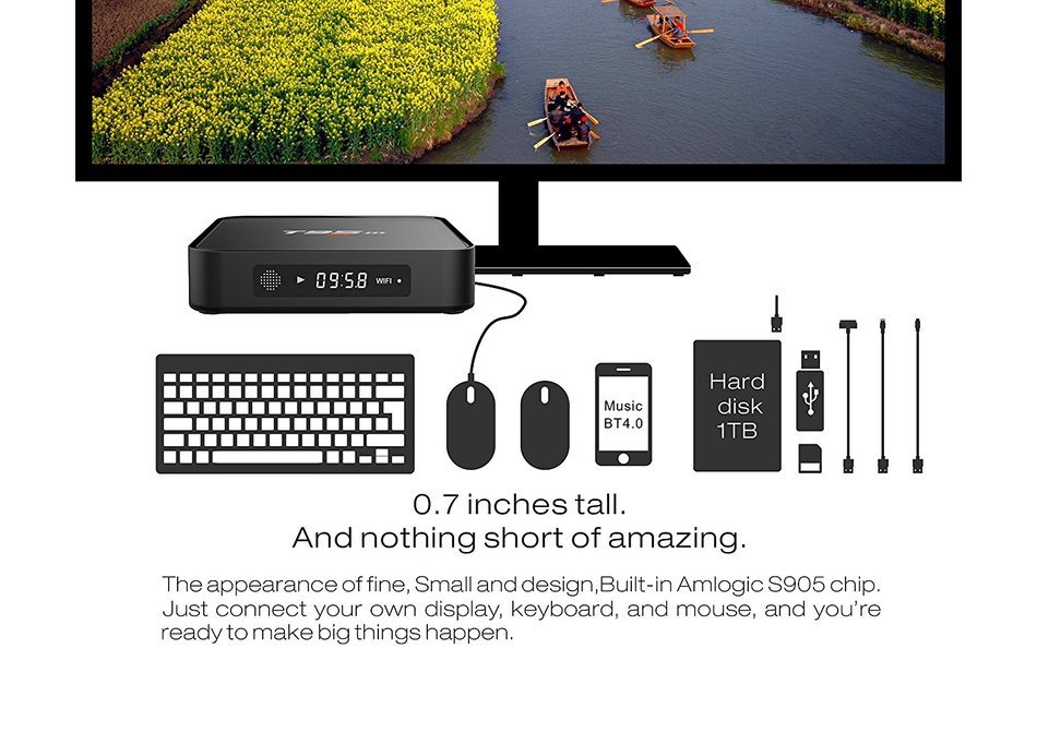 T95M 1080P Full HD 4Kx2K Resolution Android 5.1 TV Box 4K HD Quad-core 1GB DDR3+8GB EMMC Streaming Media Players... N2