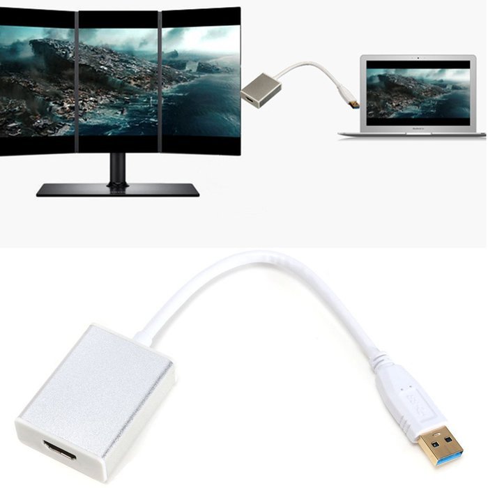 BephaMart 1080P USB 3.0 to HDMI Adapter Converter Cable For PC HDTV LCD Projector Laptop