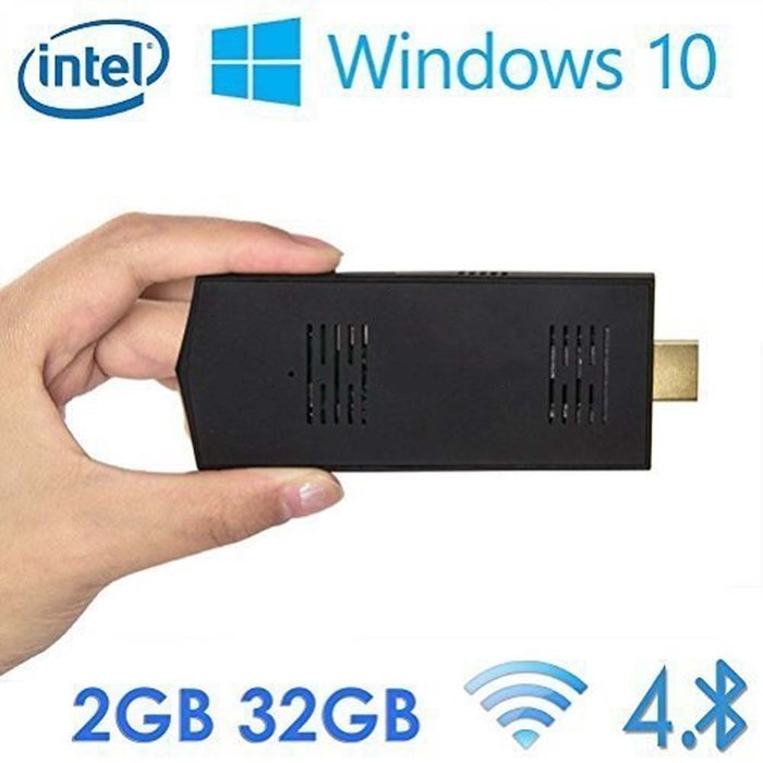 New Mini Windows 10 Smart TV Box Mini PC & Media Streaming Player PC HDMI SticK Quad Core CPU 2GB RAM 32GB