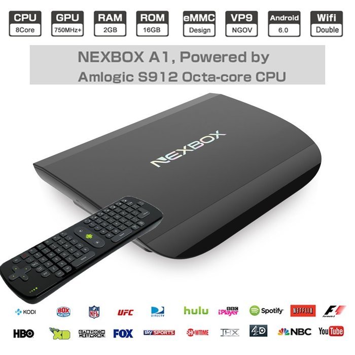 [2016 Newest] Nexbox A1 Android 6.0 TV Box Amlogic S912 Octo Core 2G RAM 16G ROM Bluetooth 4.0 Dual Band Wifi...