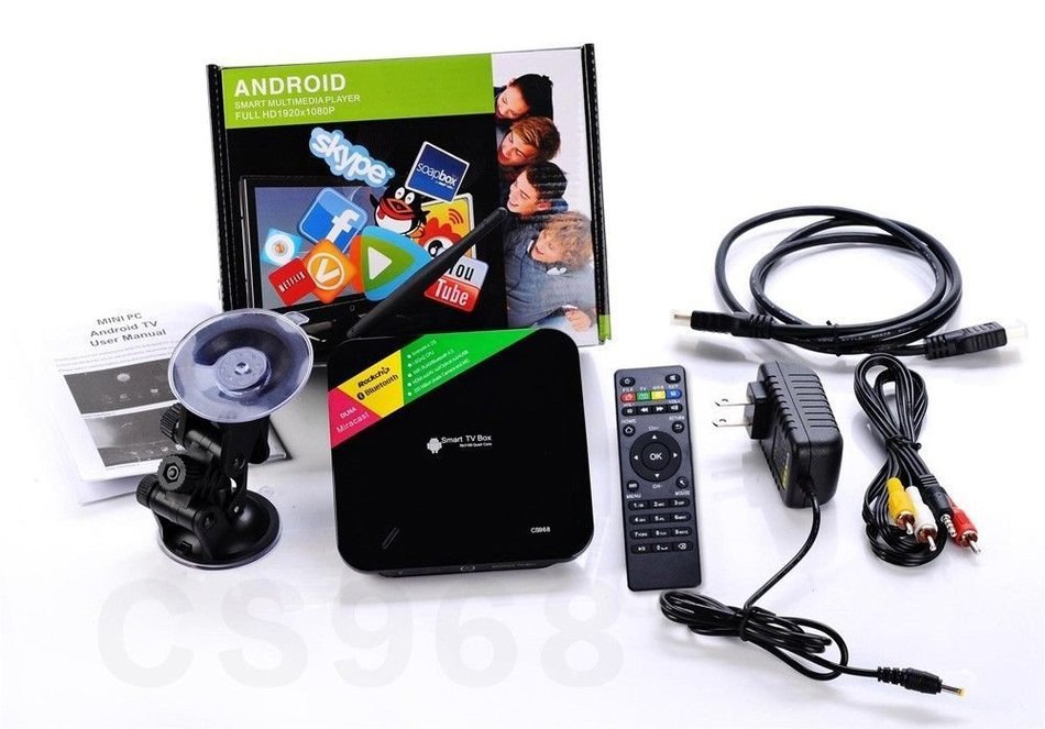 Green House-CS968 Android 4.4.2 TV Box Mini PC Quad Core RK3188 1.6GHz 2G/8G Smart Webcam Mic HDMI ABMC N2