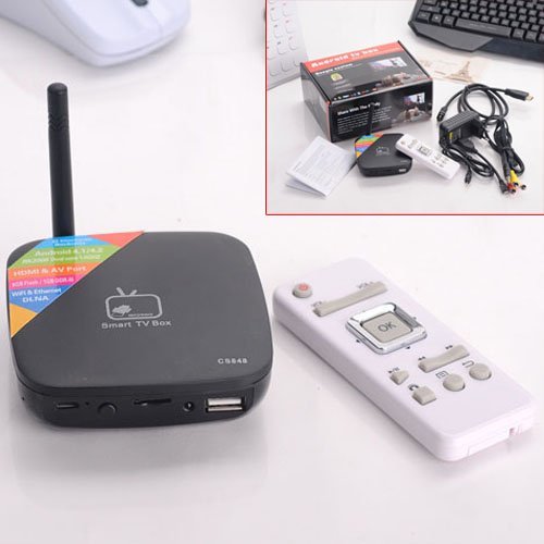 CS848 Android 4.1 RK3066 Cortex-A9 Dual Core 1GB RAM 8GB Nand Flash Bluetooth & LAN TV Box - Black N3