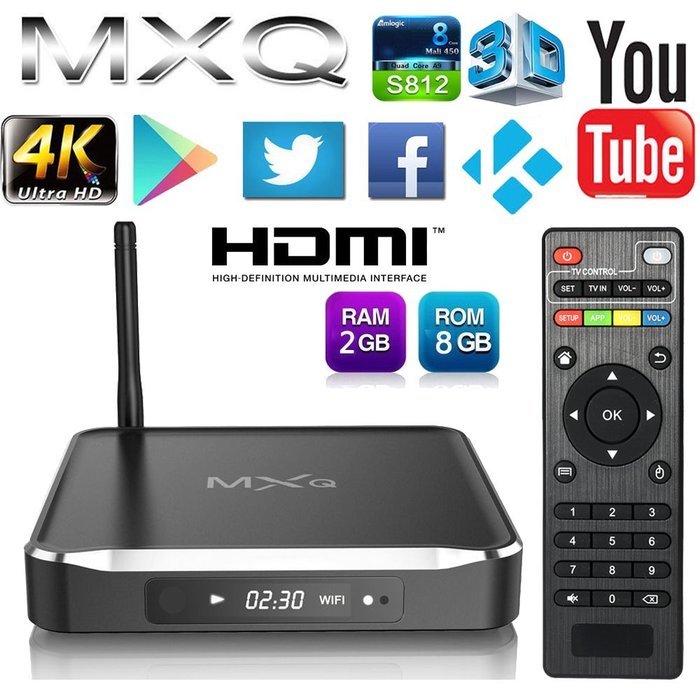 Vipwind M10 Smart Android TV Box Quad Core WiFi 1080P 2GB DDR3 8GB ROM Media Player HDMI 4K2K KODI Fully Loaded...