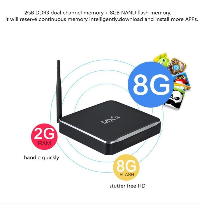 Vipwind M10 Smart Android TV Box Quad Core WiFi 1080P 2GB DDR3 8GB ROM Media Player HDMI 4K2K KODI Fully Loaded... N7