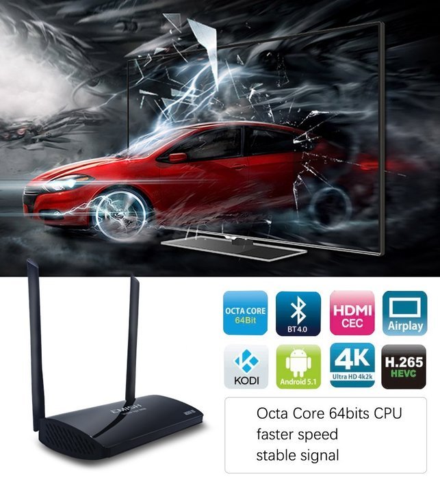 X800 Mini TV Box -2015 Newest Model Android 5.1.1 64 Bits Rockchip 3368 and Support with HDD XMBC Wifi Facebook... N3