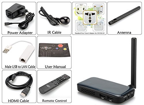 Ugoos UM3 TV Box - Android 4.4 + Ubuntu OS, RK3288 28nm Cortex-A17 Quad Core CPU, 2GB RAM, 8GB Internal Memory N4
