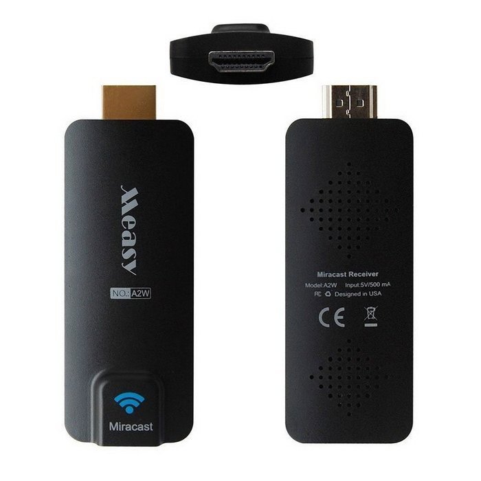Well Gallery Measy A2W Premium Mini Miracast TV Box Dongle A2W Chromecast + Miracast + DLNA + Air Play - Black N4