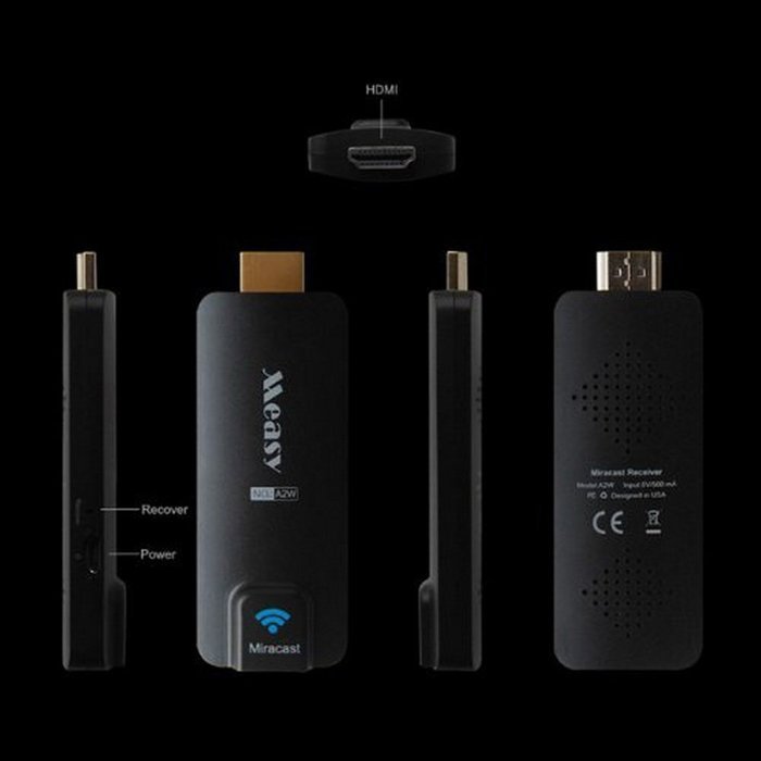 Well Gallery Measy A2W Premium Mini Miracast TV Box Dongle A2W Chromecast + Miracast + DLNA + Air Play - Black N5