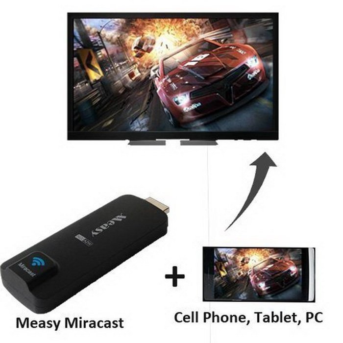 Well Gallery Measy A2W Premium Mini Miracast TV Box Dongle A2W Chromecast + Miracast + DLNA + Air Play - Black N6