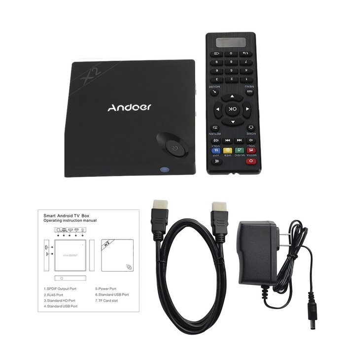 Andoer X2 Android 4.4 TV Box H3 Quad-core Cortex-A7 1G / 8G XBMC / Miracast / DLNA H.265 4K * 2K 2.4G 802.11b/... N7