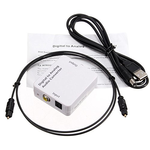 Optical Digital Coaxial Toslink Signal To Analog Audio Converter Adapter DC 5V N6