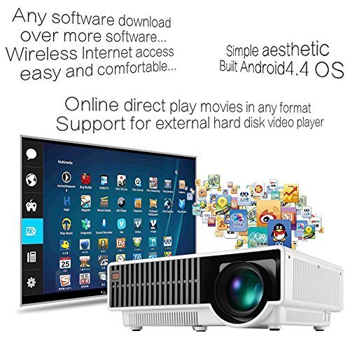ViviBright Android 4.4 projector 4 Core DVB-T USB 5000lumens For Home Cinema Theater Games Education Business... N6