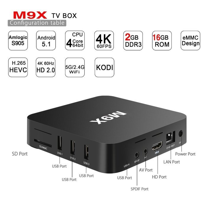 Likea M9X Android Smart TV Box Amlogic S905 Chipset Kodi 16.0 Full Loaded Android 5.1 Lollipop OS TV Box Quad... N2