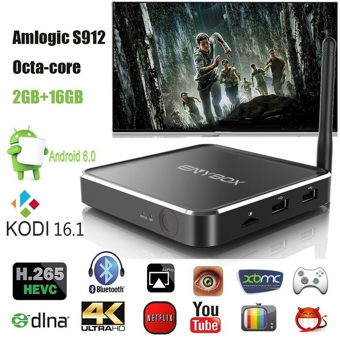 HONGYU ENYBOX X2 Octa Core 2G+ 16GB Android 6.0 TV box Amlogic S912 ARM Cortex A53 64-bit 2GHz KODI 17.0 Pre-installed... N2