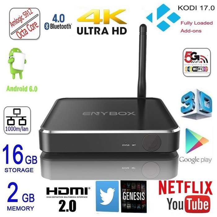 HONGYU ENYBOX X2 Octa Core 2G+ 16GB Android 6.0 TV box Amlogic S912 ARM Cortex A53 64-bit 2GHz KODI 17.0 Pre-installed... N3