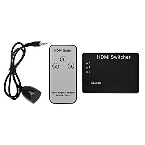 BephaMart HDMI 3x1 1080P Mini DTS-HD Dolby True HD Switcher with IR Remote Support 3D N8
