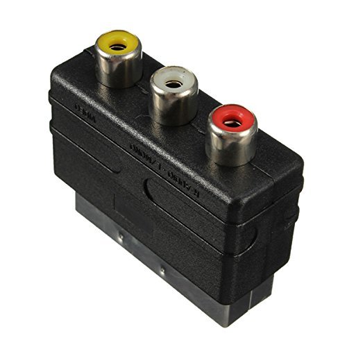 BephaMart SCART Male Plug To 3 RCA Female AV Audio Video Adaptor Converter For TV DVD N2