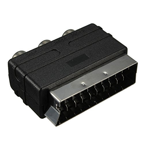 BephaMart SCART Male Plug To 3 RCA Female AV Audio Video Adaptor Converter For TV DVD N3