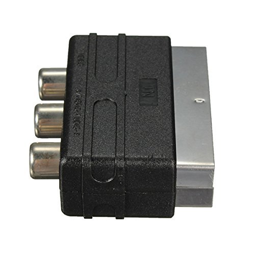 BephaMart SCART Male Plug To 3 RCA Female AV Audio Video Adaptor Converter For TV DVD N4