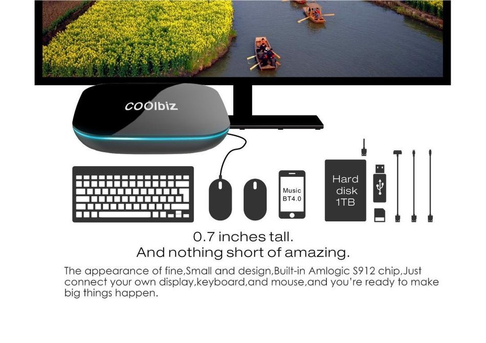 Android 6.0 TV Box ,Hosamtel S912 Smart TV Box Octa Core 2GB DDR3+16GB WiFi HD Media Player,with WIFI2.4G +5G... N4