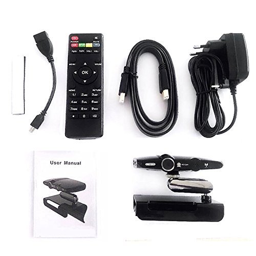 LinPou HD23 Smart TV Box, 1080P HDMI Dual Mic Android 4.4 H3 Quad Core 1.4GHz 1GB/8GB WiFi 2.0MP Camera N7