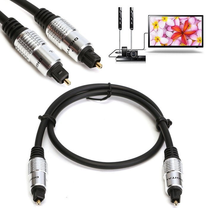 BephaMart 0.5m TOSLink Optical Digital Fiber Audio Surround Sound Cable Gold Plated Head