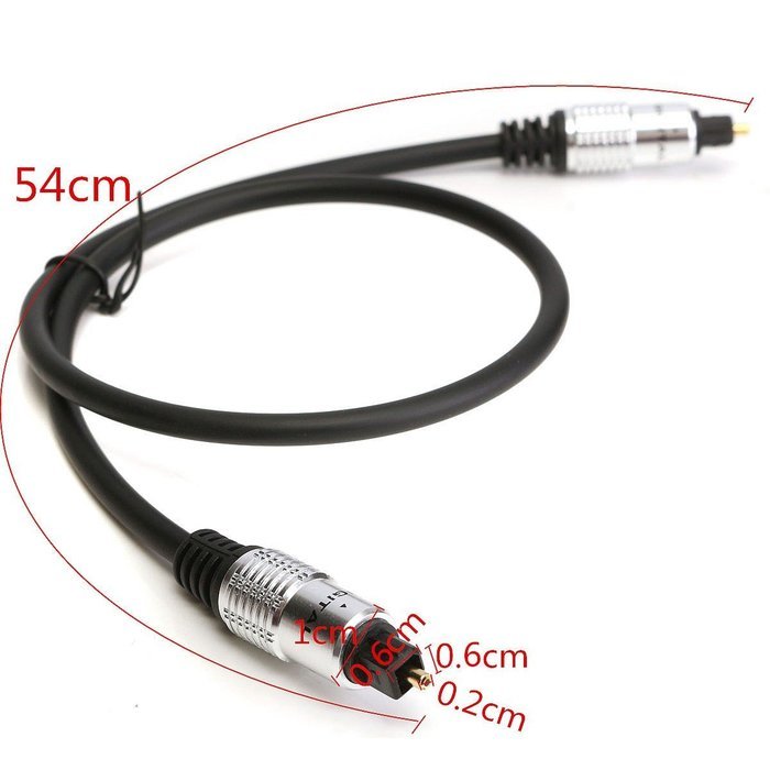 BephaMart 0.5m TOSLink Optical Digital Fiber Audio Surround Sound Cable Gold Plated Head N4