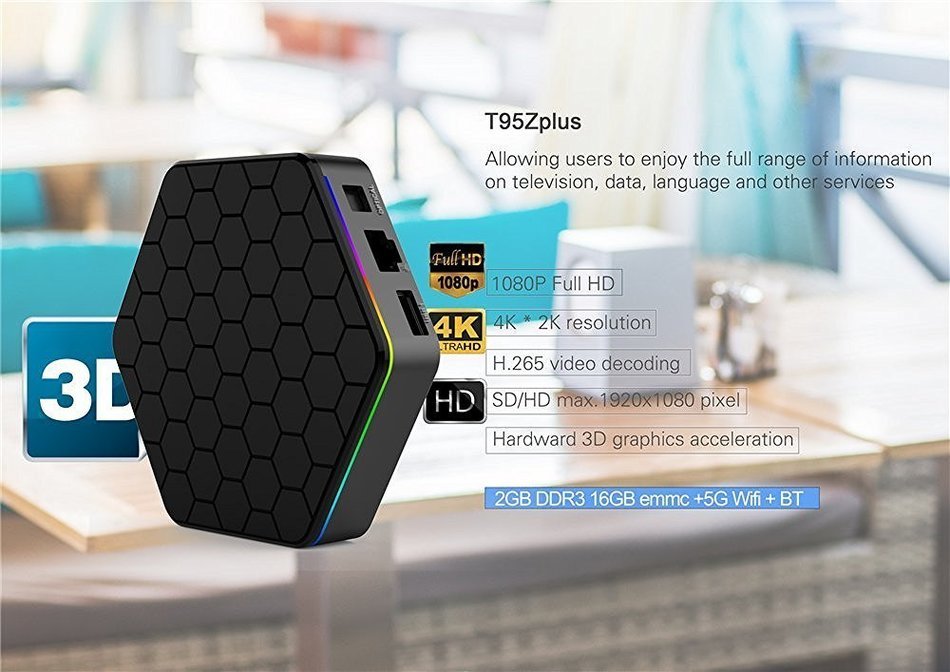 T95Z PLUS TV BOX S912 Octa Core Android 6.0 Marshmallow 2GB DDR3 16GB EMMC Flash KODI Pre-installed 2.4G/5G Dual... N6