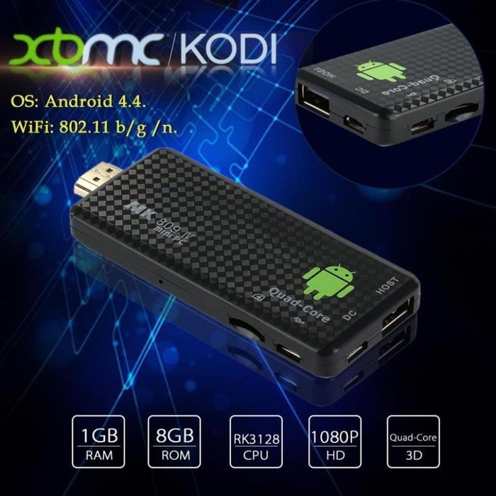 Creazy MK809IV Android 4.4 TV Dongle Box Quad Core Mini PC 1080P 3D + 2.4G Air Mouse N2