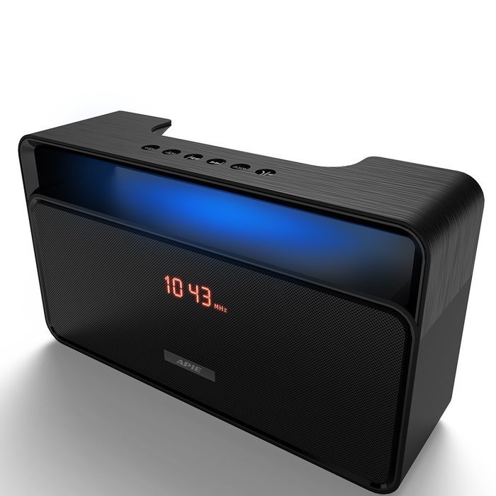 Apie Wireless Bluetooth Stereo Speaker with Bass and FM Radio - Black / Red N10